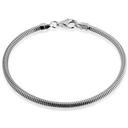 Quadri - Snake Chain Bracelet for Women Men Girls Boys in 925 Sterling Silver Italian 3mm - 6.5 to 8.5 Inch - Premium Quality Certified Made in Italy - Gift Box Included