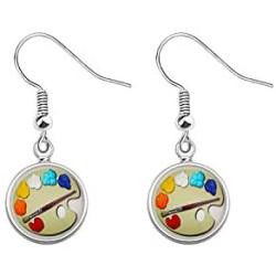 BAUNA Paint Palette Drop Earrings Paint Brush Pendant Art Teacher Gifts Painter Lovers Artist Jewelry