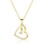 KIMIONE Heart Initial Necklace for Women, 14K Gold Plated Heart Initial Necklaces, Cubic Zirconia Dainty Initial Heart Necklace for Women Teen Girls Jewelry Gifts