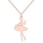 MANZHEN Rose Gold Ballerina Dancer Recital Gift Ballet Dance with Initial Alphabet Pendant Necklace Girls Jewelry (R)
