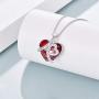 AOBOCO Heart Crystal Necklace I Love You Forever Birthstone Jewelry Gifts for Women