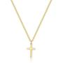Joxevyia Cross Necklace for Boy 14K Gold Filled Stainless Steel Small Cross Pendant with Cuban Chain Necklace Simple Faith Jewelry for Men Women Girls 16-24 Inches