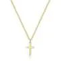 Joxevyia Cross Necklace for Boy 14K Gold Filled Stainless Steel Small Cross Pendant with Cuban Chain Necklace Simple Faith Jewelry for Men Women Girls 16-24 Inches