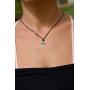 Black Choker Necklace with Stainless Steel Sports Charms Necklace on Double Black Strand for Women - Light, Elegant, Hypoallergenic Jewelry