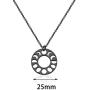KUIYAI Round Lunar Phases of The Moon Pendant Necklace Lunar Black Necklace Moon Phases Pendant Necklace Triple Goddess Jewelry for Men Women