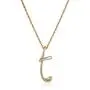 14k Gold Over Sterling Silver ''T'' Cursive Initial Pendant Necklace, 18''