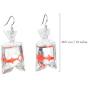 KESYOO Women Funny Goldfish Earrings Necklace Set Plastic Koi Fish Pendant Necklace Goldfish Water Bag Shape Dangle Hoop Earrings Jewelry