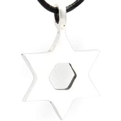 Trilogy Jewelry Pewter Star of David Jewish Hebrew Hanukkah Pendant on Leather Necklace