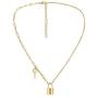 NEULRY 18K Tiny Lock & Key Elegant Necklace,Gold Plated Personalized Chain Handmade for Women and Girl Gifts