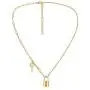 NEULRY 18K Tiny Lock & Key Elegant Necklace,Gold Plated Personalized Chain Handmade for Women and Girl Gifts