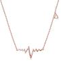 Heartbeat Necklace 925 Sterling Silver EKG Cute Life Line Heartbeat Love Cardiogram Necklace Gift for Women Girls,18''