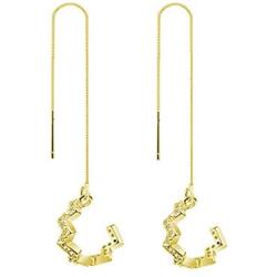 SLUYNZ 925 Sterling Silver Wave Cuff Earrings Wrap Tassel Earrings for Women Teen Girls Threader Earrings Chain