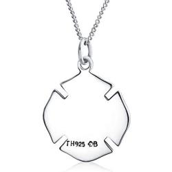 Personalized Medal Firefighter Fire Dept Shield Medallion Pendant Necklace For Women Firemens Wife 925 Sterling Silver