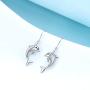 Sterling Silver Cat Earrings,Dolphin Earrings,Fishbone Earrings,Hippocampus Earrings for Women