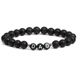Xusamss Fashion 8MM Natural Stone Matte Agate Turquoise Elastic Bracelet DAD Bead Bracelet