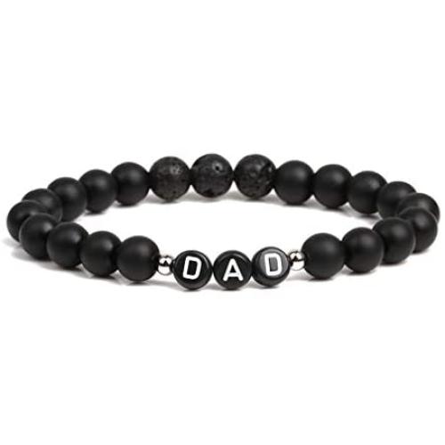 Xusamss Fashion 8MM Natural Stone Matte Agate Turquoise Elastic Bracelet DAD Bead Bracelet