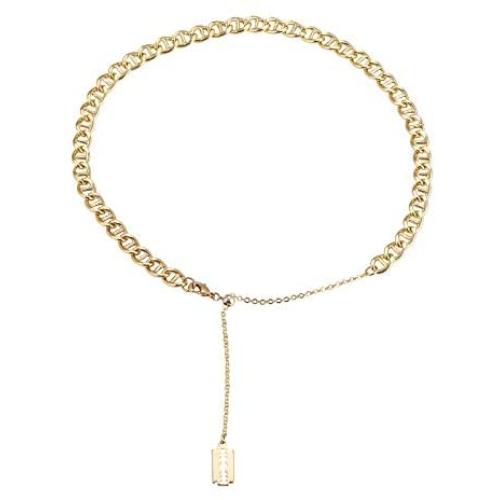 Lalynnly 14K Gold Plated Chain Medallion Bead Simple Minimalist Choker Pendant Necklace Dainty Jewelry for Women Girls