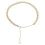 Lalynnly 14K Gold Plated Chain Medallion Bead Simple Minimalist Choker Pendant Necklace Dainty Jewelry for Women Girls
