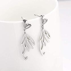 Butterfly Earrings for Women Stainless Steel Earrings Leaves Shaped Dangle Earrings Gifts Girls Jewelry Christmas Valentines Day present
