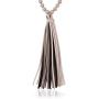 RIAH FASHION Bohemian Tassel Statement Necklace - Lightweight Fabric Faux Suede Fringe Long Bead Chain