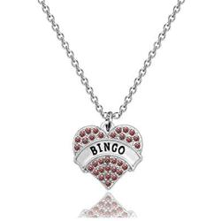 BEKECH Bingo Jewelry for Women Bingo Charm Necklace Winning Game Humor Happiness Funny Bingo Gift New Bingo Player Gift