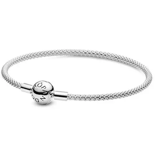 Pandora Jewelry Moments Mesh Charm Sterling Silver Bracelet, 8.3''