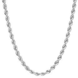 Mens Italian 925 Sterling Silver Diamond Cut Rope Chain Necklace, 5MM, 6MM, 7.5MM,8.5MM- Mens Rope Chain, Sterling Silver Rope Chain Necklace For Men, Mens Rope Chain Bracelet