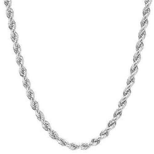 Mens Italian 925 Sterling Silver Diamond Cut Rope Chain Necklace, 5MM, 6MM, 7.5MM,8.5MM- Mens Rope Chain, Sterling Silver Rope Chain Necklace For Men, Mens Rope Chain Bracelet