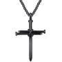 UM Jewelry Women Men Stainless Steel Antique Nail and Wire Cross Pendant Crucifix Necklace