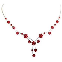 Faship Gorgeous Rhinestone Crystal Floral Necklace Earrings Set