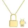 18K Gold Plated Dainty Inspirational Engraved Necklace Lock Necklace Pendant Handmade Gold Choker Hidden Messages Letter Necklace for Women