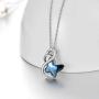 AOBOCO Sterling Silver Infinity Butterfly Pendant Necklace Embellished with Crystals from Austria, Anniversary Birthday Butterfly Gifts for Butterfly Lovers, Fine Jewelry Gifts for Women