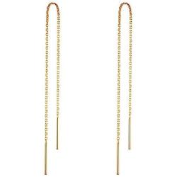 A Pair 925 Sterling Silver Tassel Threader Drop Earrings Long Chain Ear Line