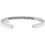 Just Breathe and Keep F-ing Going Mantra Sayings Quotes Cuff Bracelet for Women & Teens, Stay Strong, Strength Encouragement Jewelry Gifts for Her