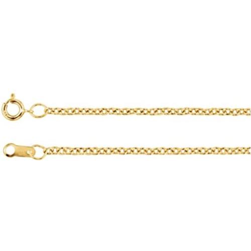 The Mens Jewelry Store (Unisex Jewelry) 1.5mm 14k Yellow Gold Filled Solid Cable Chain