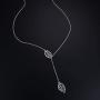 Long Necklace Sterling Silver Larait Bar Y Lariat Long Chain Drop Adjustable Necklace Gift for Her, 30''