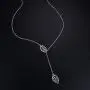 Long Necklace Sterling Silver Larait Bar Y Lariat Long Chain Drop Adjustable Necklace Gift for Her, 30''