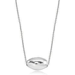 Sterling Silver Polished Oval Bead Dainty Slide Necklace