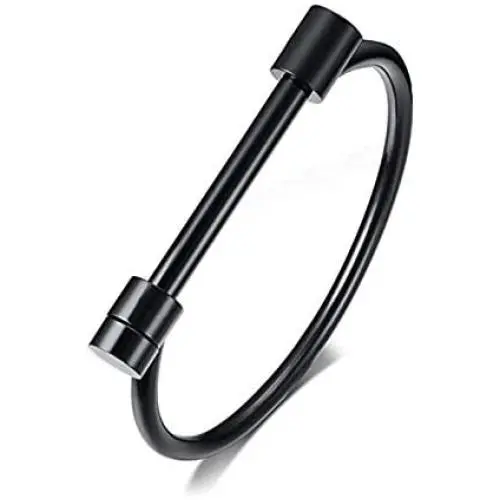 AILUOR Stainless Steel D Shape Bar Screw Shackle Horseshoe Novelty Fashion Bangle Bracelet Jewelry Unisex AILUOR Stainless Steel D Shape Bar Screw Shackle Horseshoe Novelty Fashion Bangle Bracelet Jewelry Unisex