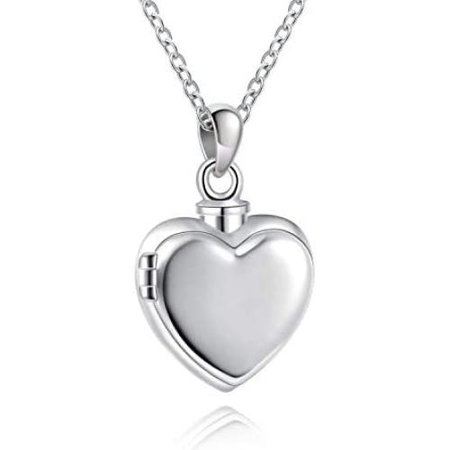 YWN 925 Sterling Silver Hold Photo and Ashes Locket Cremation Necklace Memorial Ash Pendant Urn Locket Jewelry for Women Remembrance Keepsake Gift for Loss of Loved Furry Friend