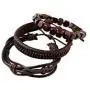 Jasmoc Multi-Pack Brown Leather/Wood Bracelets