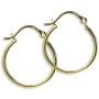 14K Gold Small Polished Round Thin 1mm Unisex Click-Top Hoop Earrings for Men Women, Choose a Color and Design