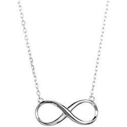 Tiny Heart Star Moon Cross Infinity Love Pendant Necklace for Women Girls Kids 925 Sterling Silver 14K Gold Plated Simple Mini Cute Petite Choker Tassel Chain Multiple Jewelry Set (Infinity love)