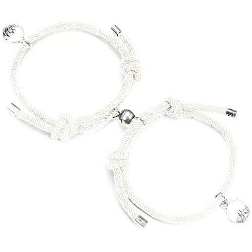 YADOCA Magnetic Couples Bracelets for Women Men Mutual Attraction Rope Braided Distance Relationship Matching Bracelet for Couple Lover Valentine’s Day Gift Best Friend Bracelets Friendship