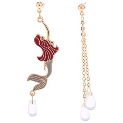 Mermaid Tears Dangle&Drop Earring Jewelry for Girls Women, Long Asymmetric Waterdrop Earrings