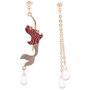 Mermaid Tears Dangle&Drop Earring Jewelry for Girls Women, Long Asymmetric Waterdrop Earrings