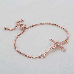 WUSUANED Faith Cross Adjustable Slider Bracelet Christian Bracelet Religious Jewelry Gift for Her
