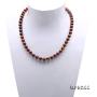 JYX Pearl Necklace Set Coffee Freshwater Pearl Necklace and Bracelet Set 8-9mm Flat Round