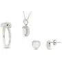 AFFY Sterling Silver Simulated Heart Fire Opal/Cubic Zirconia Jewelry Set Promise Ring Pendant Necklace Stud Earrings for Women AFFY Sterling Silver Simulated Heart Fire Opal/Cubic Zirconia Jewelry Set Promise Ring Pendant Necklace Stud Earrings for Women
