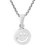 AeraVida Fun and Happy Smiley Face .925 Sterling Silver Pendant Necklace